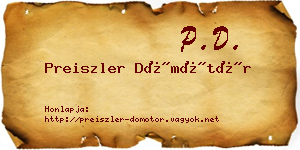 Preiszler Dömötör névjegykártya
